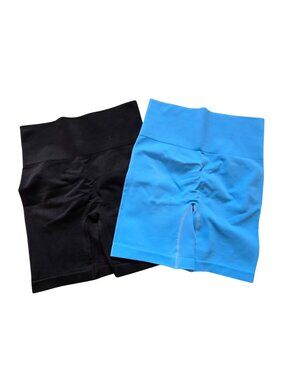 New | 2-Pair Scrunch Butt Lifting Seamless Athletic Shorts High Waist | Small